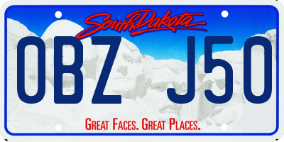 SD license plate 0BZJ50