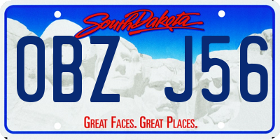 SD license plate 0BZJ56