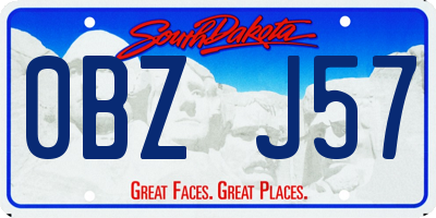 SD license plate 0BZJ57