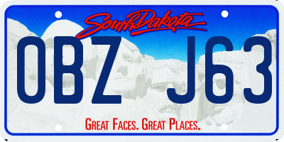 SD license plate 0BZJ63