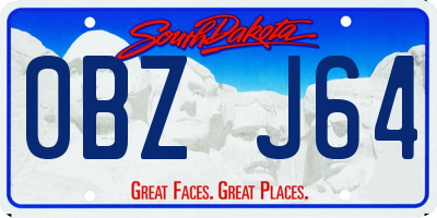 SD license plate 0BZJ64