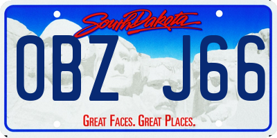 SD license plate 0BZJ66