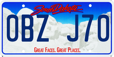 SD license plate 0BZJ70