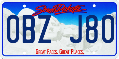SD license plate 0BZJ80