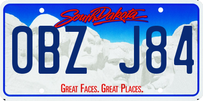 SD license plate 0BZJ84