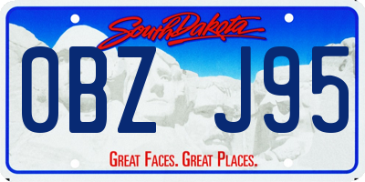 SD license plate 0BZJ95