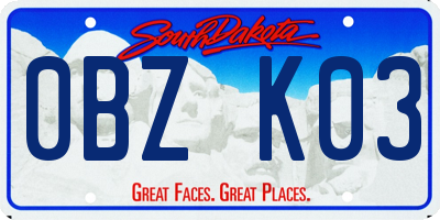 SD license plate 0BZK03