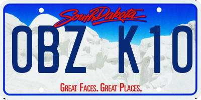 SD license plate 0BZK10