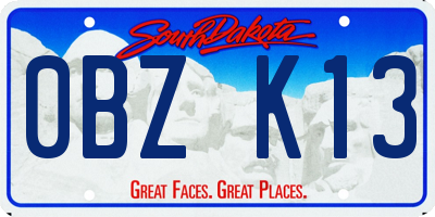 SD license plate 0BZK13