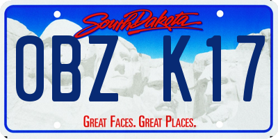SD license plate 0BZK17
