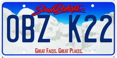 SD license plate 0BZK22
