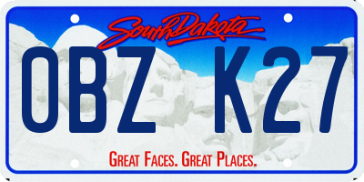 SD license plate 0BZK27
