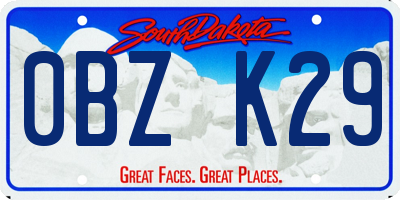 SD license plate 0BZK29