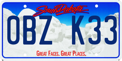 SD license plate 0BZK33