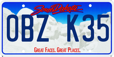 SD license plate 0BZK35