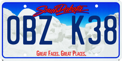 SD license plate 0BZK38