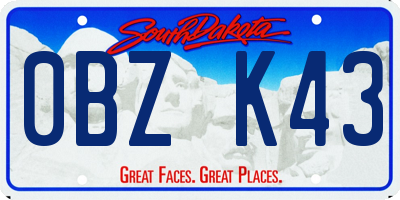 SD license plate 0BZK43