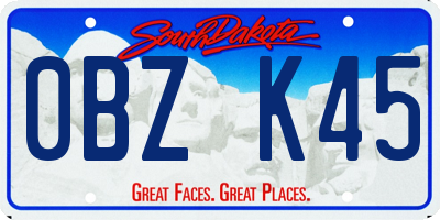 SD license plate 0BZK45