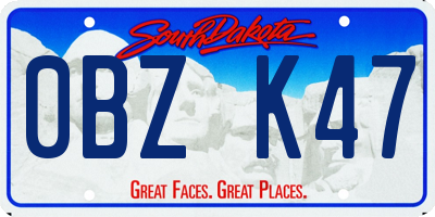 SD license plate 0BZK47