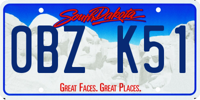 SD license plate 0BZK51