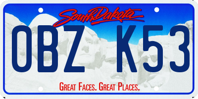 SD license plate 0BZK53