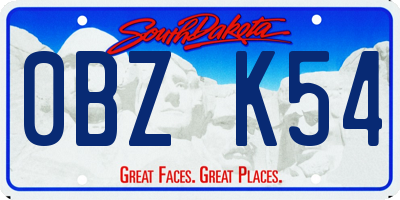 SD license plate 0BZK54