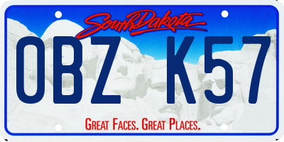 SD license plate 0BZK57