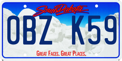 SD license plate 0BZK59