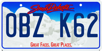 SD license plate 0BZK62