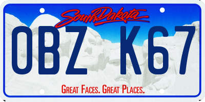 SD license plate 0BZK67