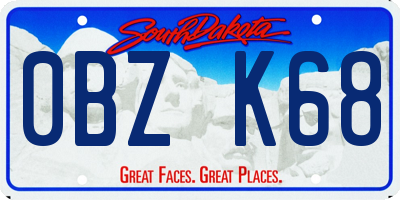 SD license plate 0BZK68