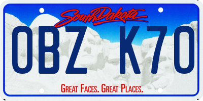 SD license plate 0BZK70