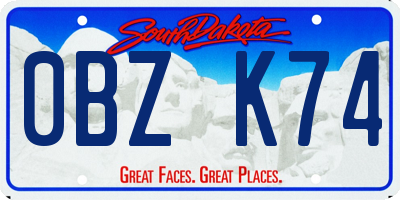 SD license plate 0BZK74