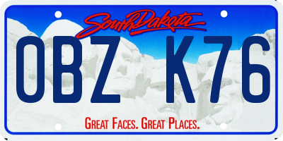 SD license plate 0BZK76