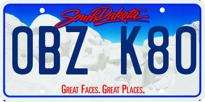 SD license plate 0BZK80