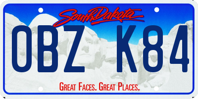 SD license plate 0BZK84