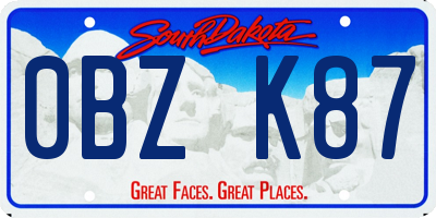 SD license plate 0BZK87
