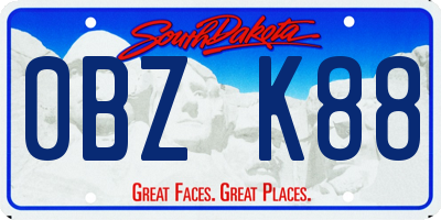 SD license plate 0BZK88