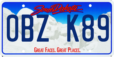 SD license plate 0BZK89
