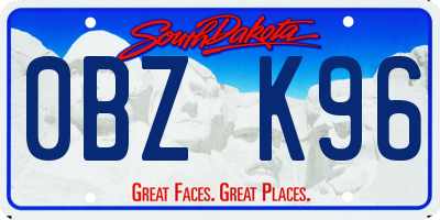 SD license plate 0BZK96