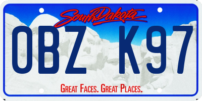 SD license plate 0BZK97