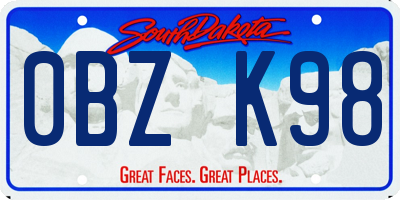 SD license plate 0BZK98