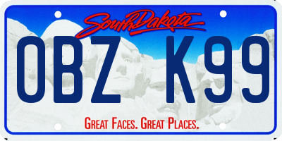 SD license plate 0BZK99