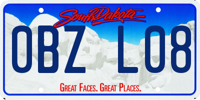 SD license plate 0BZL08
