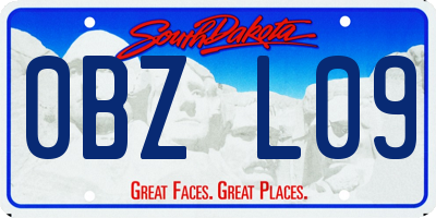 SD license plate 0BZL09