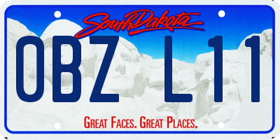 SD license plate 0BZL11