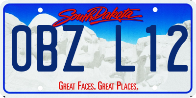 SD license plate 0BZL12