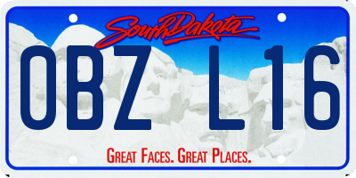 SD license plate 0BZL16