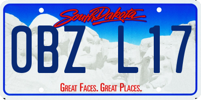SD license plate 0BZL17
