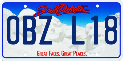 SD license plate 0BZL18
